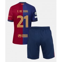 Camisa de time de futebol Barcelona Frenkie de Jong #21 Replicas 1º Equipamento Infantil 2024-25 Manga Curta (+ Calças curtas)